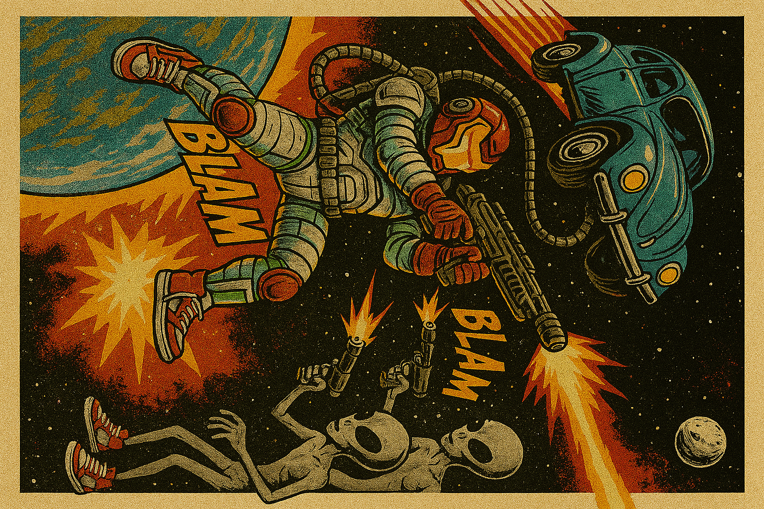 alien space battle vw bug